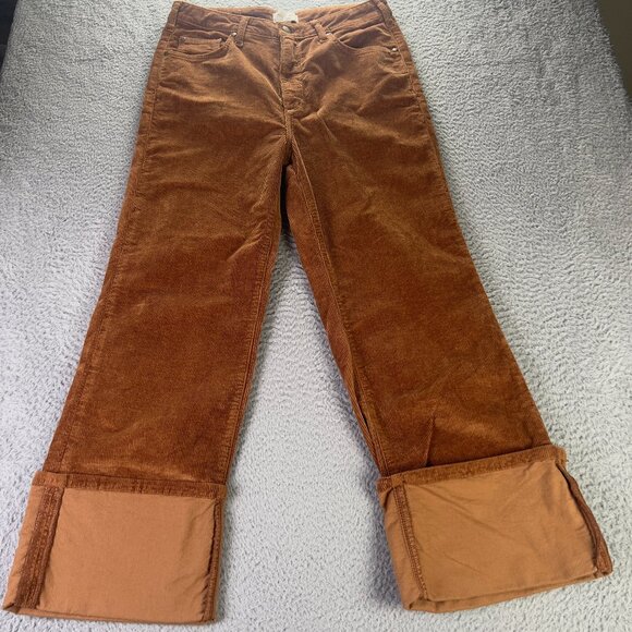 Pilcro Pants - Pilcro Corduroy Pants Womens 30 Brown The Scotty Cuffed High Rise Anthropolgie
